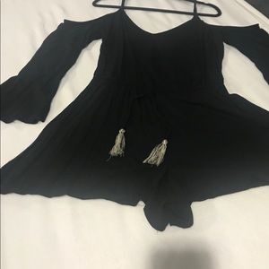 Black Romper (shorts) w/Cutout Sleeves